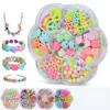 Children Beads Plum Blossom Box Set DIY Handmade Bead Toy Kids Girls DIY Toys String Beads Plum Blossom Box Set Building Kit 1
