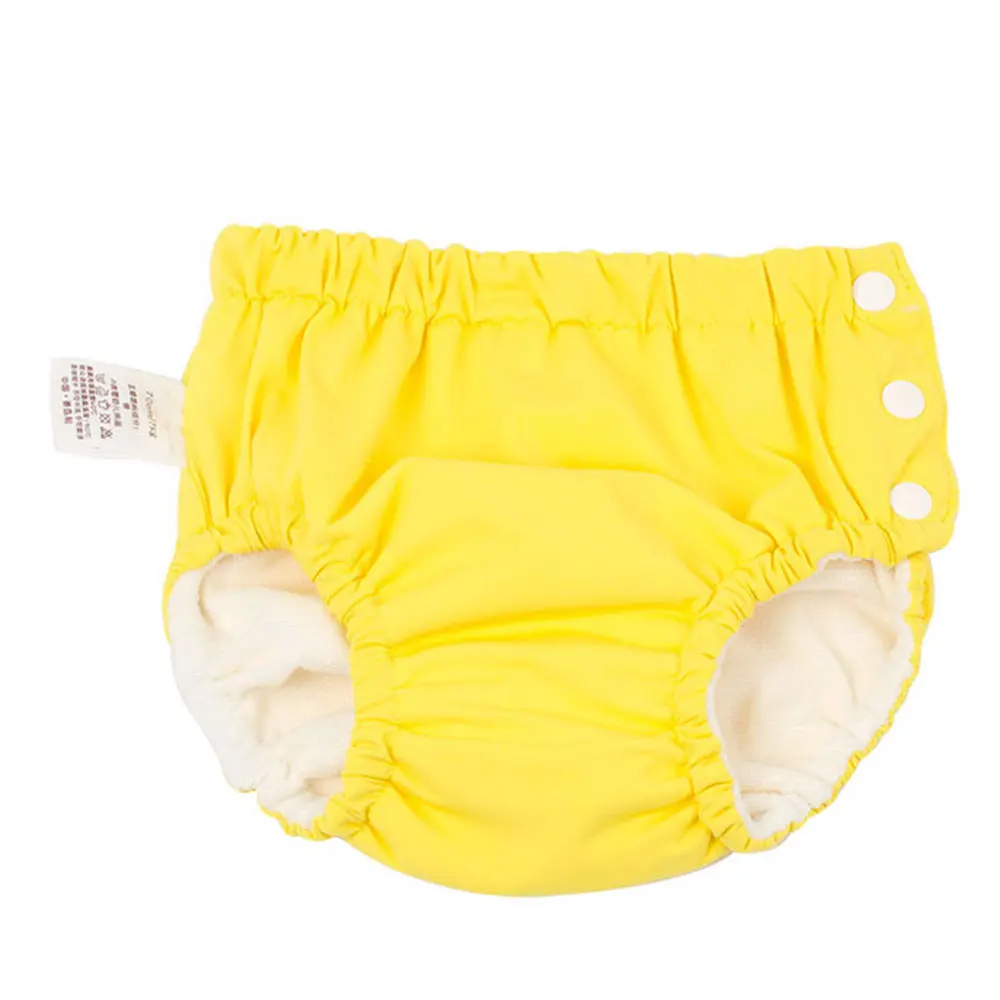 YELLOW Oeak/детские подгузники; Многоразовые плавки для купания; детская одежда для купания для маленьких мальчиков и девочек; водонепроницаемые удобные подгузники с защитой от протечек - Цвет: YELLOW