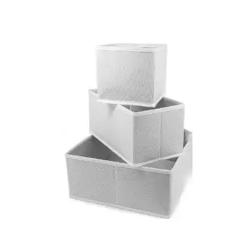 

6 pcs Storage Box for Underwear, Drawer Organizer, Wardrobe Drawers Divider for Socks, Bras and Ties, Folding Box, Fabric Box