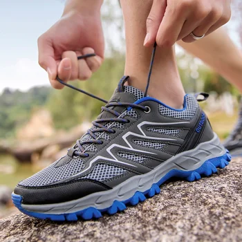 

TKN Men Outdoor Hiking Shoes Air Mesh Breathable Men Climbing Sneakers Shoes Men Trekking Trail Quick-dry Water Shoes 1982