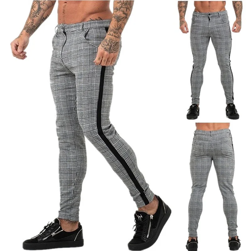 Casual Pants Men Cotton Slim Fit Chinos Ankle-Length Pants main image 1