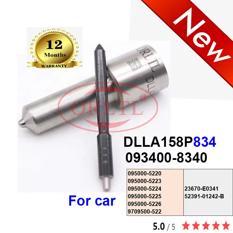 

DLLA158P834 093400-8340 Injector Nozzle 0934008340 for 23670-E0341 52391-01242-B 5220 5223 5224 5225 5226 9709500-522 9709500522