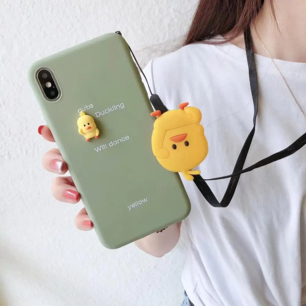 Чехол для телефона с объемными рисунками уток и букв iPhone 11Pro Max 6S 7 8Plus XS XR из