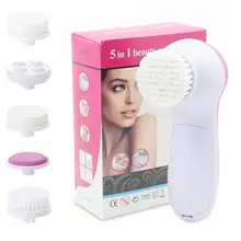 5-в-1 Массажная щетка для чистки лица, Водонепроницаемый уход за кожей лица, Чисти с 5 Отшелушивающий насадки для зубной щетки для глубокого очищения