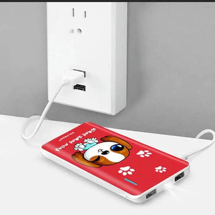 Ультра-тонкий 30000 мАч портативный Банк питания зарядное устройство для мобильного телефона милая собака повербанк батарея для Xiaomi Mi Iphone 7 8 samsung