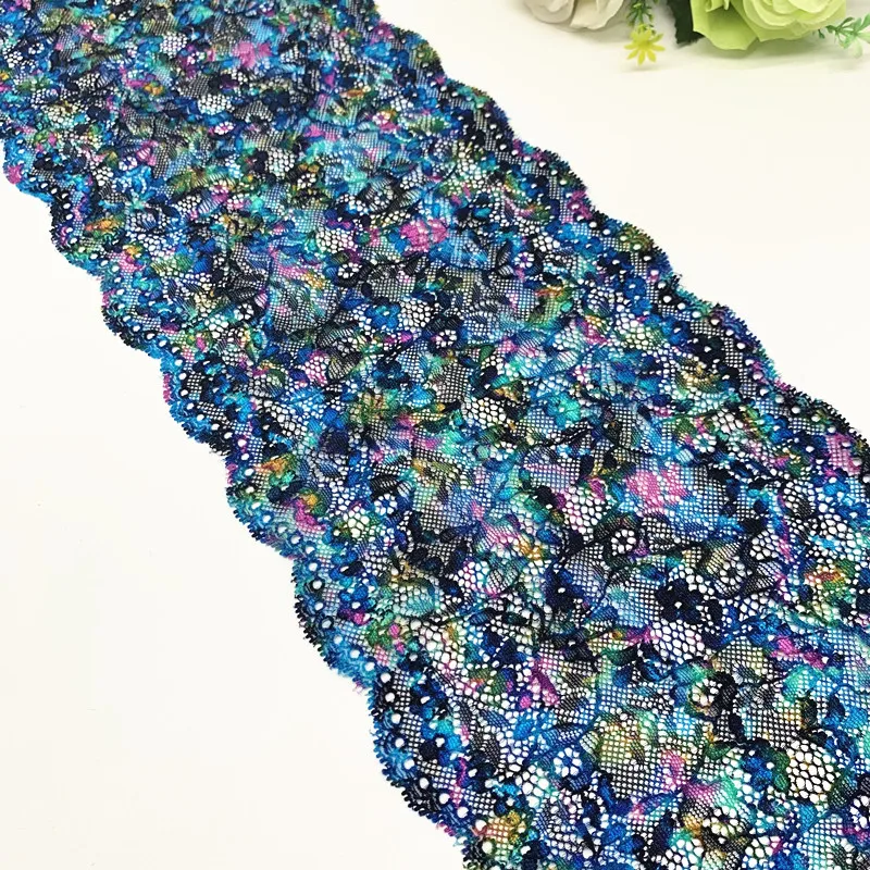 3y/lot 7 - 8 7/8 inch Colorful Mix Elastic Stretch Lace trim 5