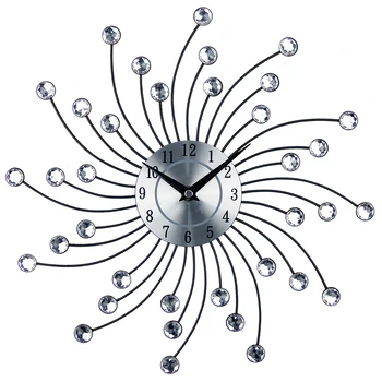 

Metal Art Wall Clock Creative Design Hanging Clock Luxury Big Wall Watch Clock Sliver Home Decor Reloj De Pared Quartz