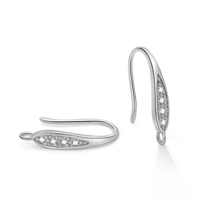 Серьги из серебра 925 пробы с инкрустацией фианита|Ювелирная фурнитура и