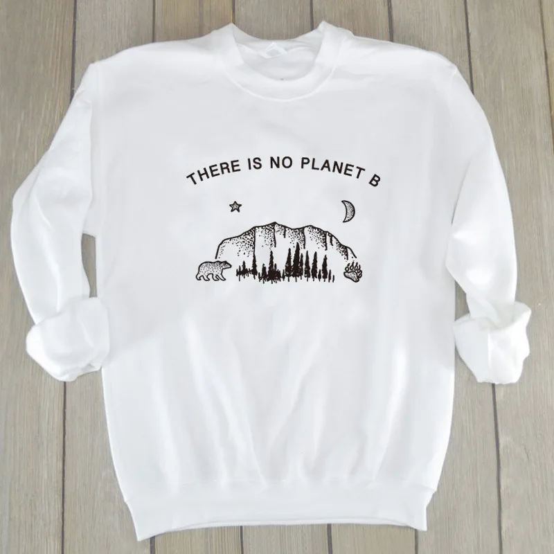 Свитер с длинными рукавами с надписью «There Is No Planet B» [& Star]; повседневные топы; быстрая распродажа