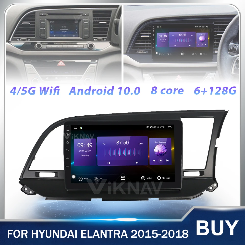 9 Inch Android Car Radio GPS Navigation For Hyundai Elantra 2015 2016 2017 2018 RHD Multimedia Player Stereo head unit 128G | Автомобили и
