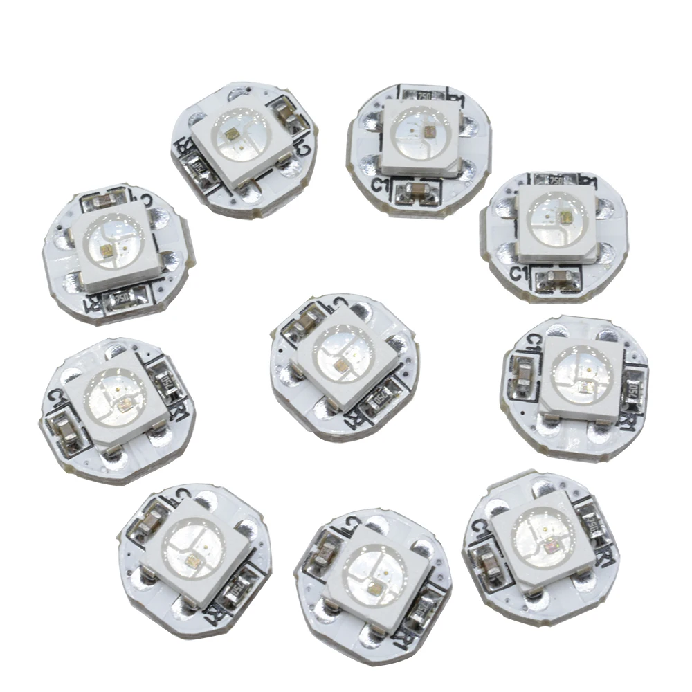 50Pcs Bits Digital WS2812 RGB LED Ring Full Color Highlighting 5050 SMD Leds Strip Module Microcontroller DC 5V for Arduino | Лампы и