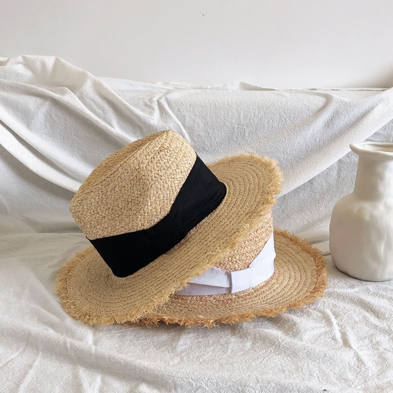 

Шляпа женская Соломенная с защитой от УФ-лучей, Пляжная Панама из рафии, лето 2023