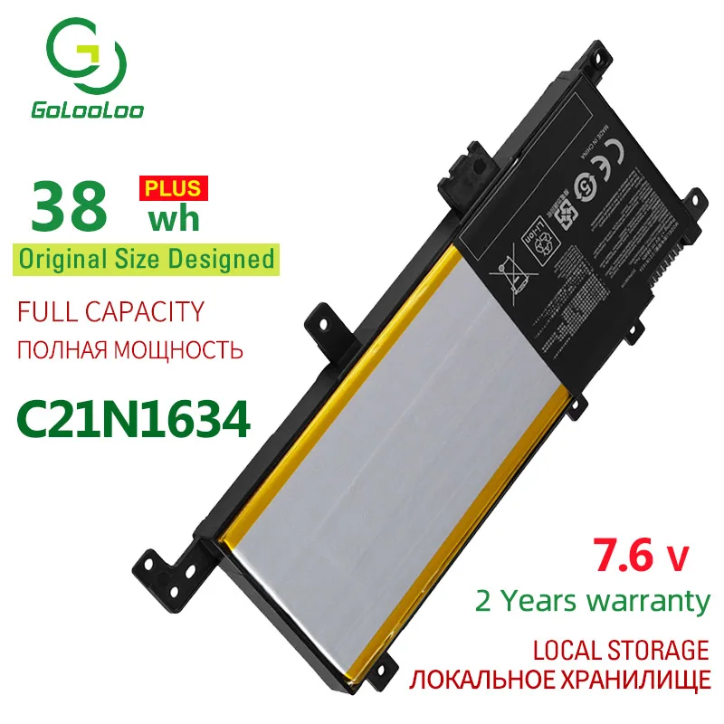 

38WH 7.6v C21N1634 Laptop Battery for Asus Vivobook R542UR R542UR-GQ378T FL5900L FL8000L X542U A580U X580U X580B V587U