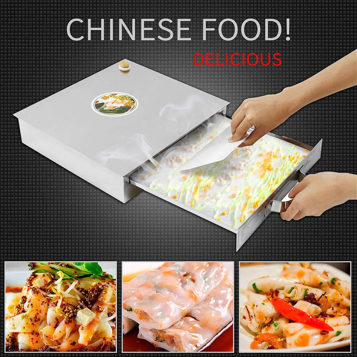 

Hot New Stainless Steel Rice Noodle Roll Steamed Bun Steam Machine Vermicelli Roll Steaming Furnace Steamer Home Use