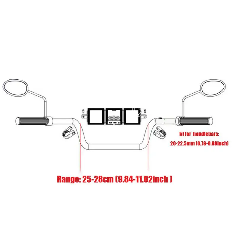 

Handlebar Bluetooth Motorcycle Stereo Speaker Audio System MP3 ATV UTV DC 12V