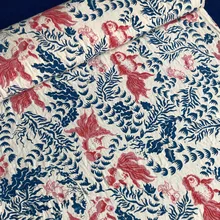 CF647 Золотая рыбка ручное плетение ткани хлопок ткани ручная печать и крашение грубые ткани украшения скатерти