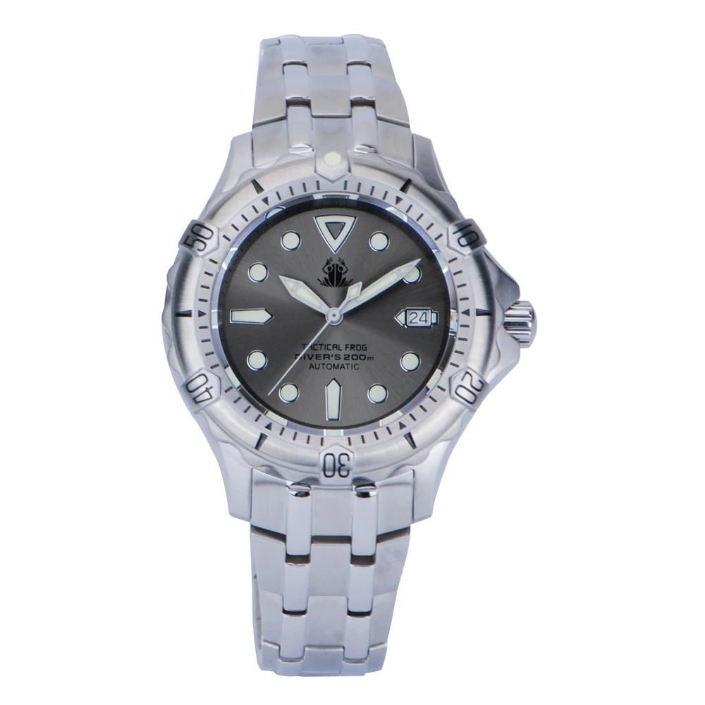 

Tactical Frog Men Diver Watch Mens Automatic Watches Military Mechanical Diving 200M Waterproof C3 Luminous NH35 Sapphire H13
