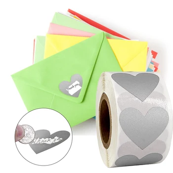 

300pcs/roll Valentine Love Sticker Heart Shaped Scratched Rose Gold Sticker Label For Home New Year Parties Decoration Supplies