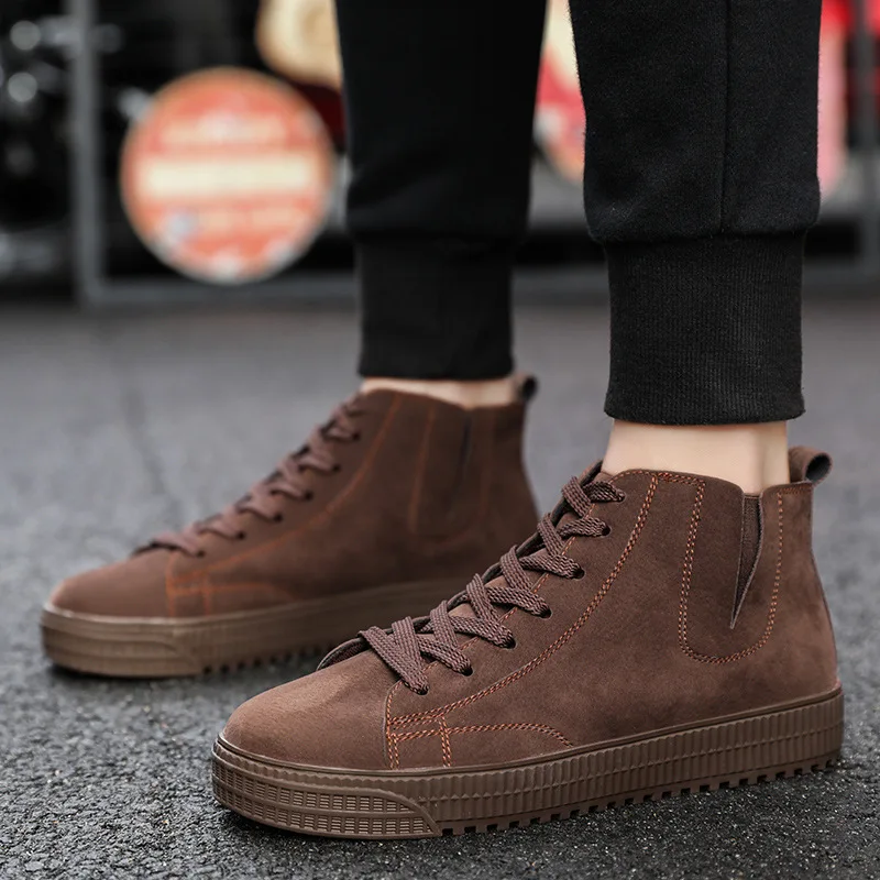 

SOURCE Large Size High-top Board Shoe Men Korean-style Trend Casual Sports Shoes Pigskin Genuine Leather Shoes 47
