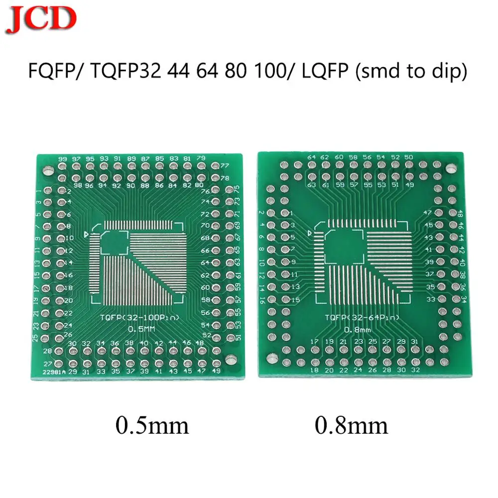 JCD Новый 0 8 мм Шаг TQFP32 ~ 64 Pin & 5 100 до 2 54 DIP100 SMD адаптер для DIP PCB Pinboard