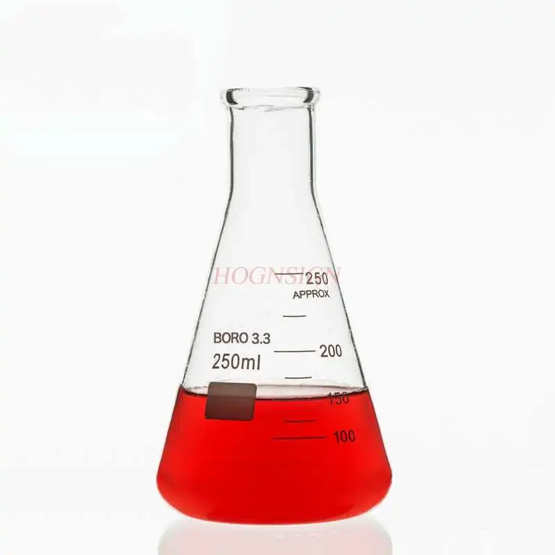 Erlenmeyer фляга, бутылка для реагента, фляга Erlenmeyer, стеклянная фляга, фляга Erlenmeyer, 250 мл, оборудование для химической лаборатории