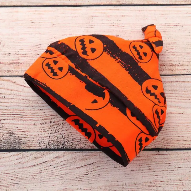 New baby children's clothing holiday Halloween pumpkin models cotton printed long-sleeved three-piece