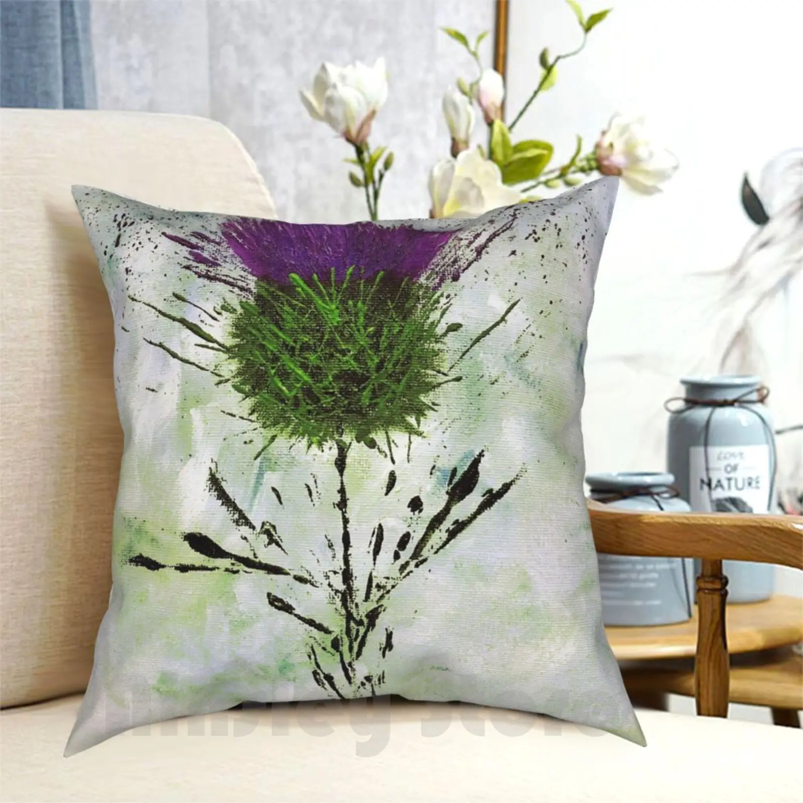 

Scottish Thistle Contemporary Style Pillow Case Printed Home Soft DIY Pillow cover Thistle Scottish Thistle Scotland Art