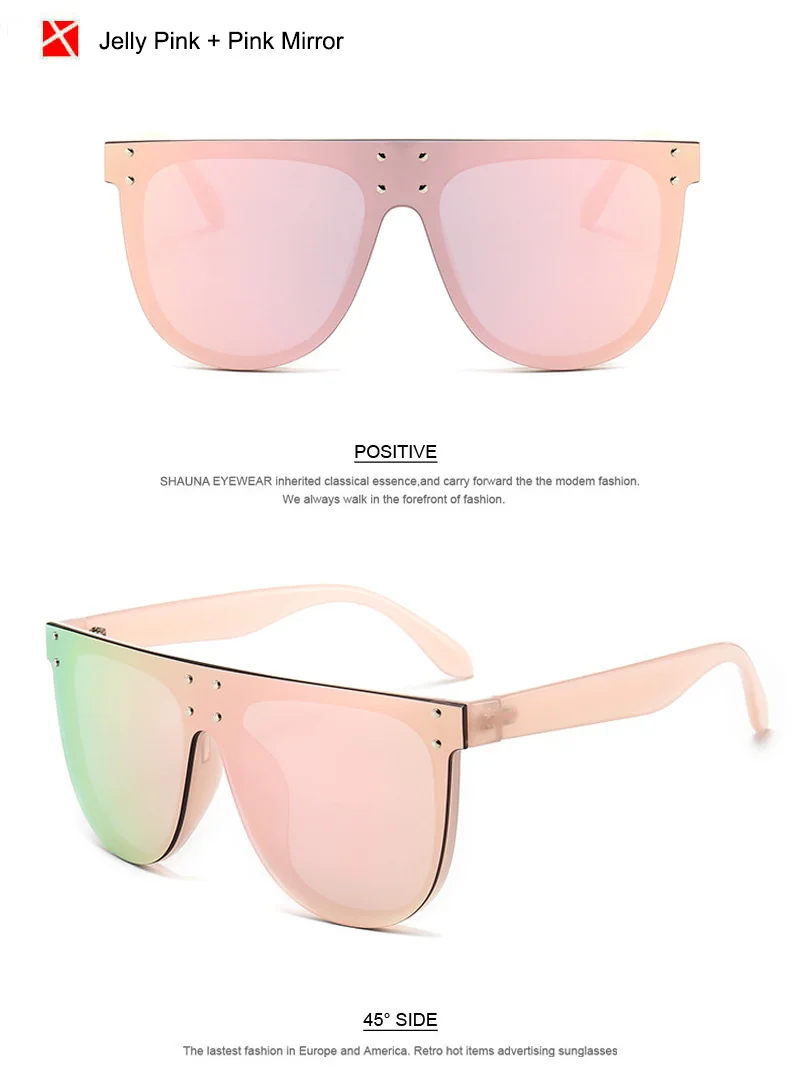 Шауна негабаритный гвозди в стиле ретро украшения женские солнцезащитные очки Брендовые дизайнерские модные мужские интегрированные линзы оттенков UV400