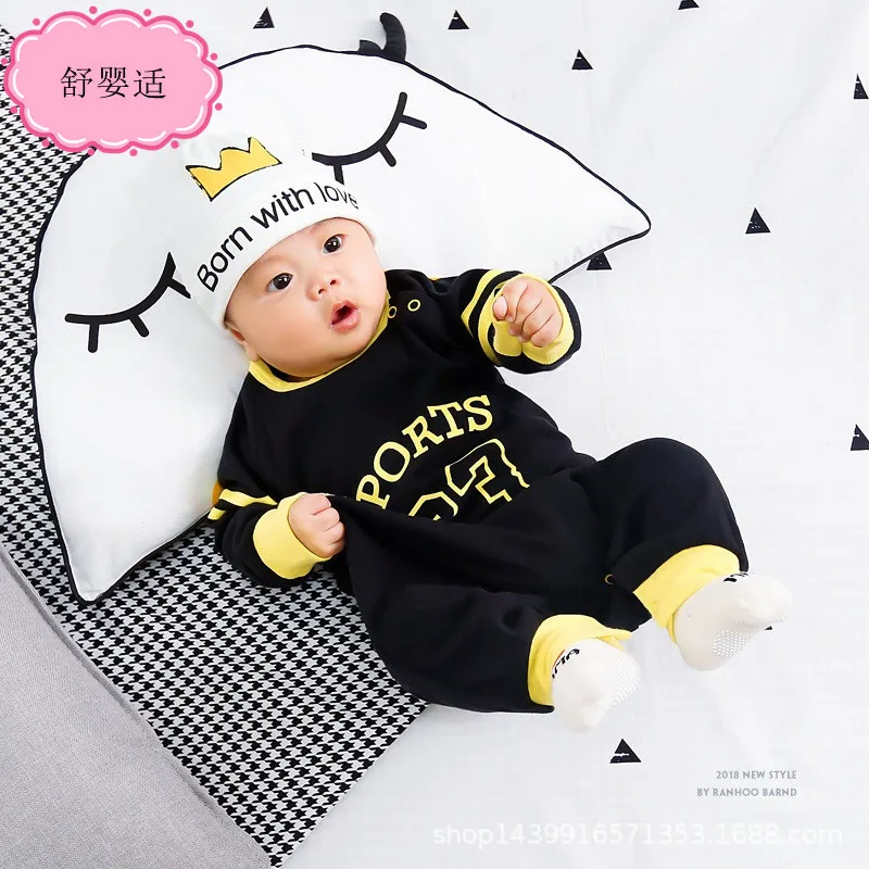

Infant Spring Clothing Romper Pure Cotton Newborns Onesie Spring And Autumn 0 Thin Three Months Male Baby Clothes 6-Boom-Year-Ol
