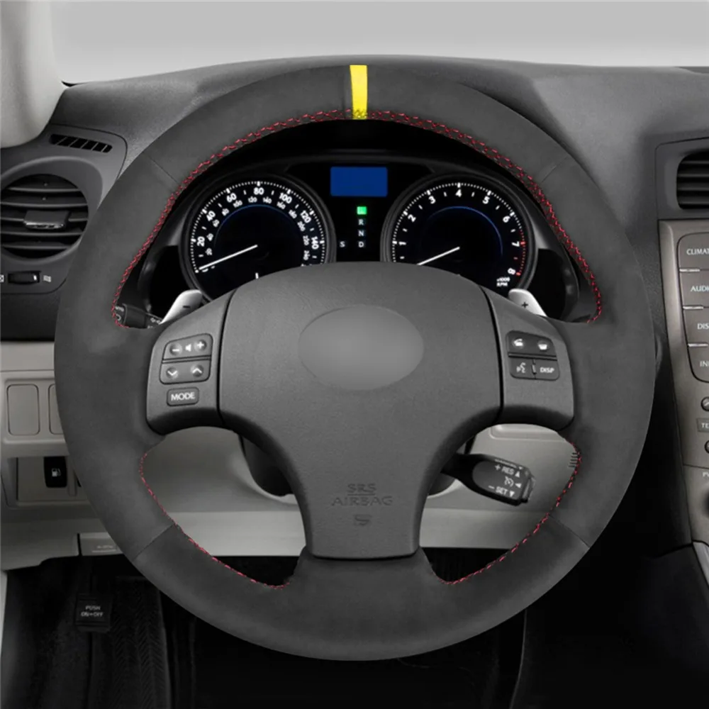 MEWANT-Black-Suede-Hand-Sew-Car-Steering-Wheel-Cover-for-Lexus-IS-IS250-IS250C-IS300-IS300C