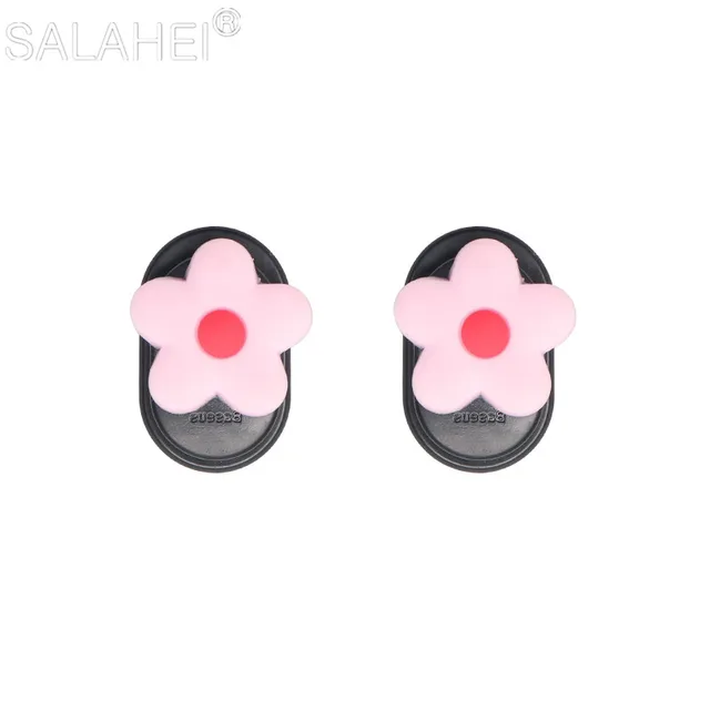Storage Decoration Hook USB Cable Headphone Key 5 Color Cute Sunshine Little Flowers Car Universal 2PC Mini Hanger Adhesive Hook 2PC Pink