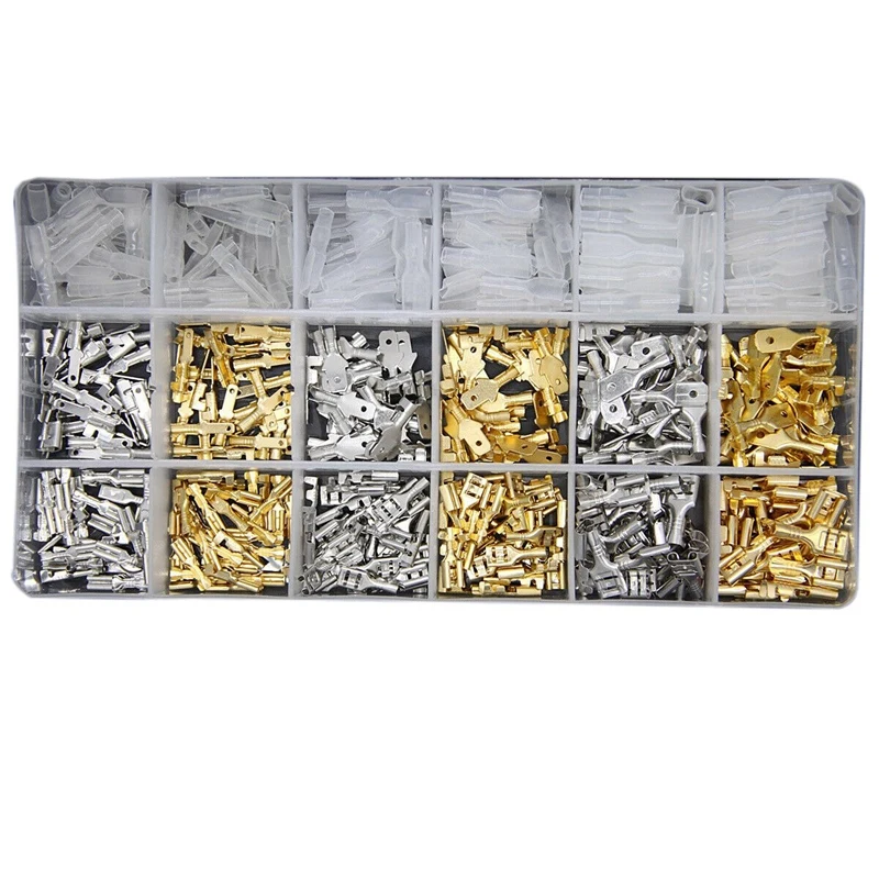 540Pcs 2.8/4.8/6.3Mm Wire Connectors Kit Crimp Female/Male Spade Terminals Set for Electrical Wiring Car Audio Speaker | Автомобили и