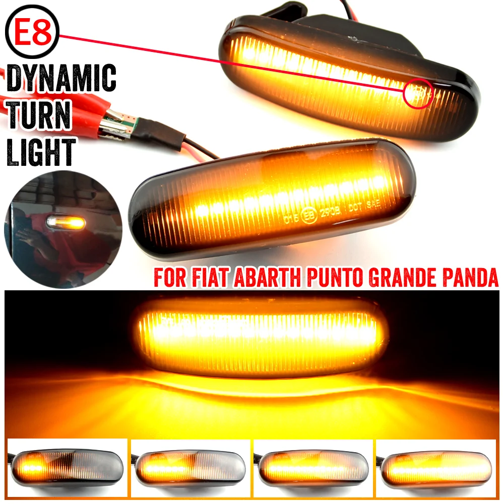 

2x LED Side Repeater Indicator Light For Fiat Abarth Grande Punto Doblo Fiorino Idea Multipla Panda Qubo Stilo MultiWagon Linea