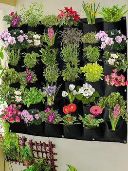 

Non-woven Cloth 36 Pockets Vertical Wall Hanging Garden Planter Bag for Flower Indoor Outdoor Eco Friendly 100*100cm