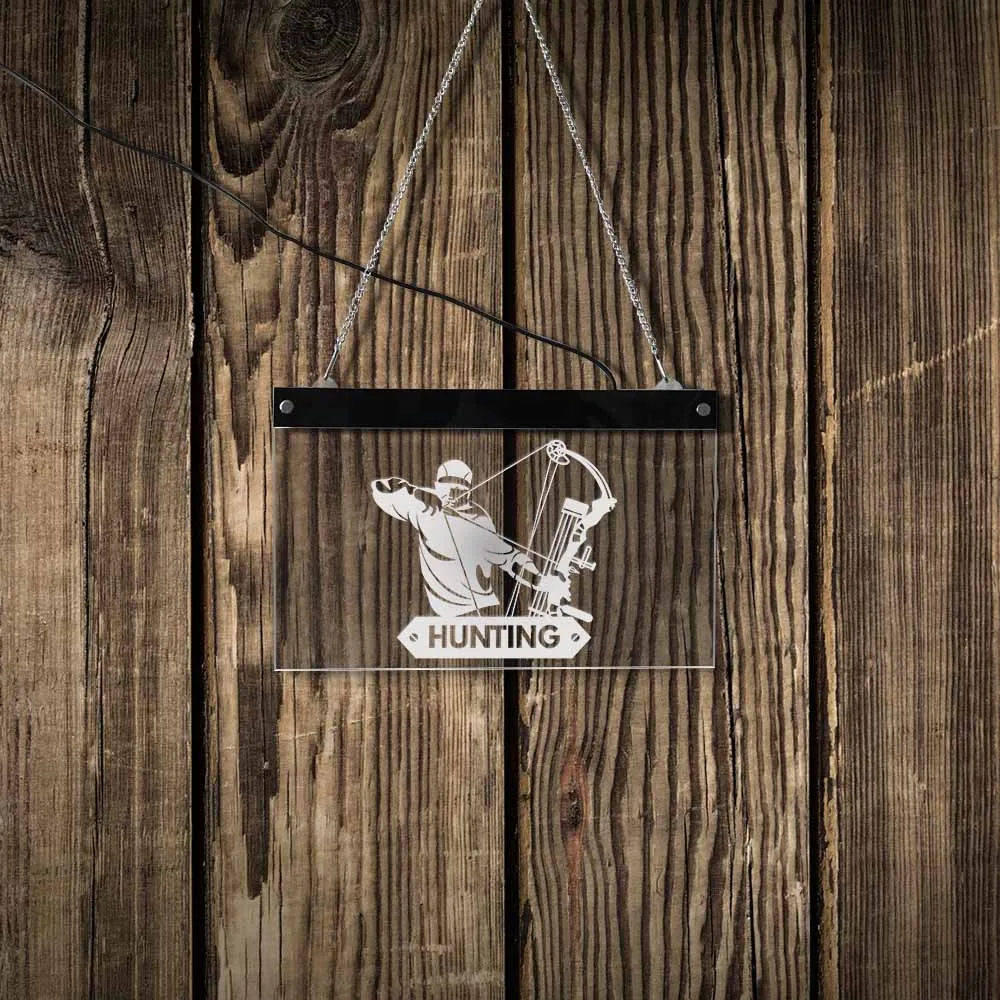 Billig Hunter LED Neon Zeichen Multi farbe LED Beleuchtung Wand Kunst Jagd Wand Zeichen für Kühles Licht Mann Cave Zimmer licht Up Dekoration