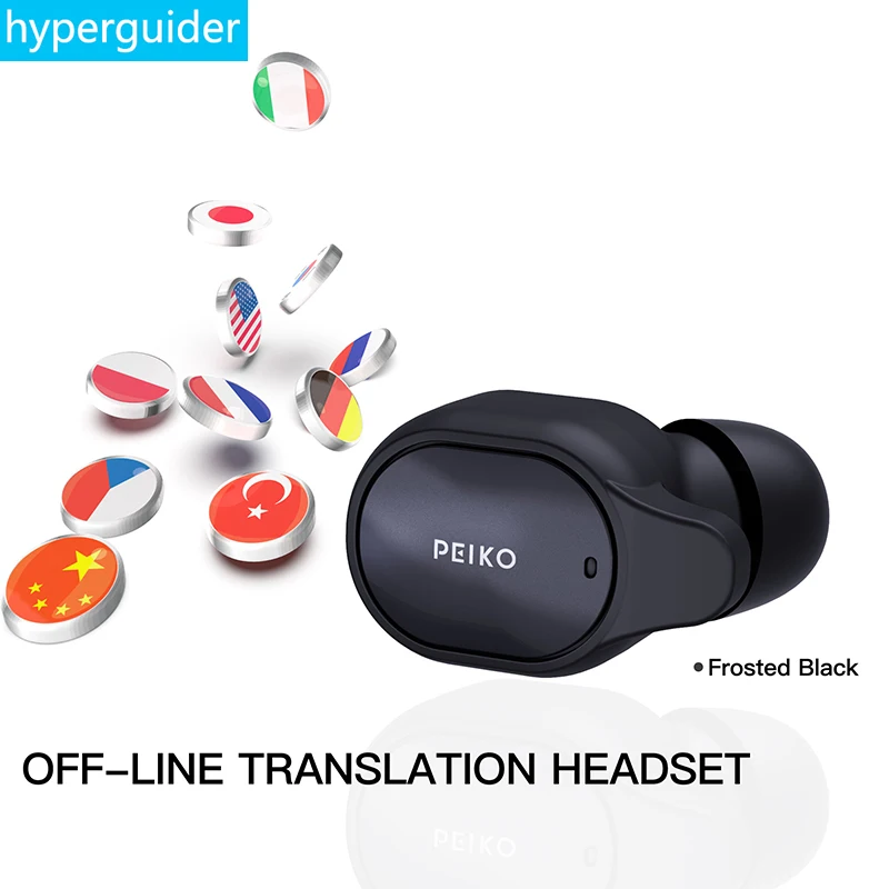 Dropshipping Wholesale 2020 Peiko S Translator Headset Wireless business earbud Bluetooth 5 32+ Languages Off-line translation