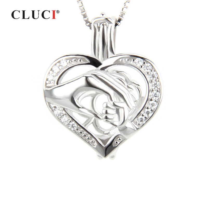 

Кулон женский из серебра 925 пробы, с жемчугом, Шарм в форме сердца пробы