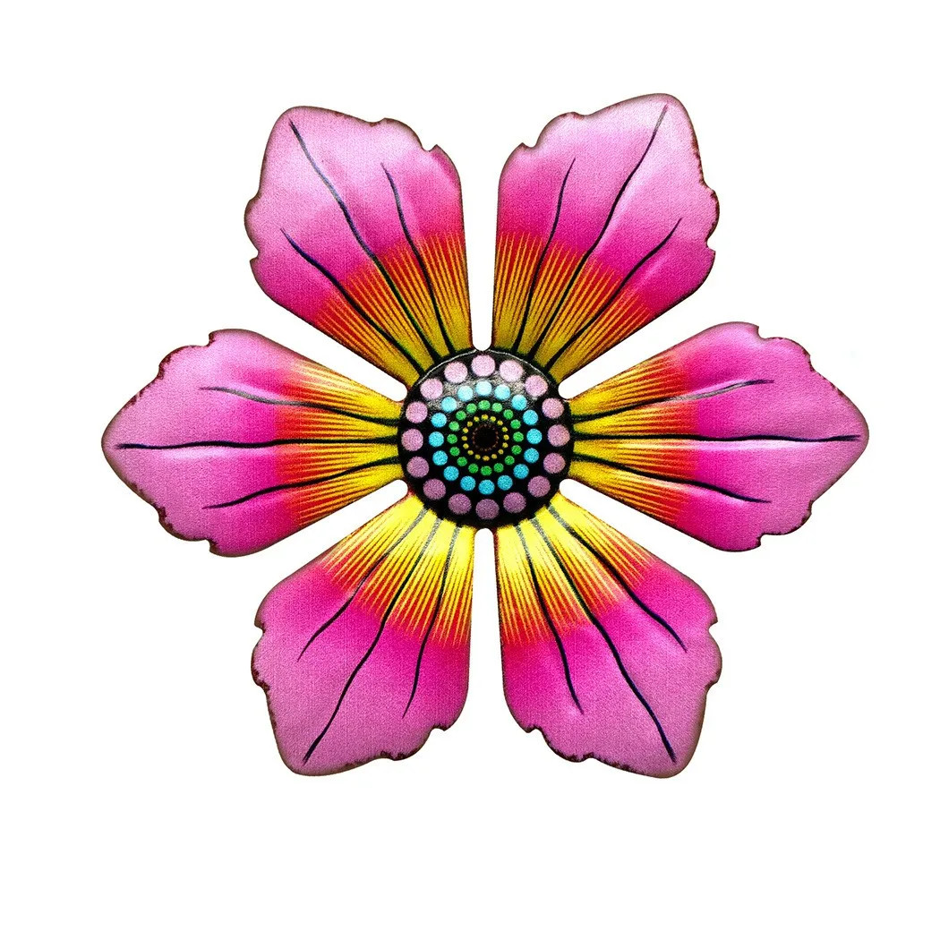 Металлическая настенная скульптура с цветами наружный подвесной орнамент для