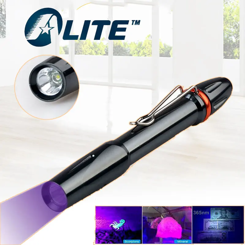 TMWT карманный зажим фонарик Сильный ультрафиолетовый свет 395nm 365nm uv Led пера факел