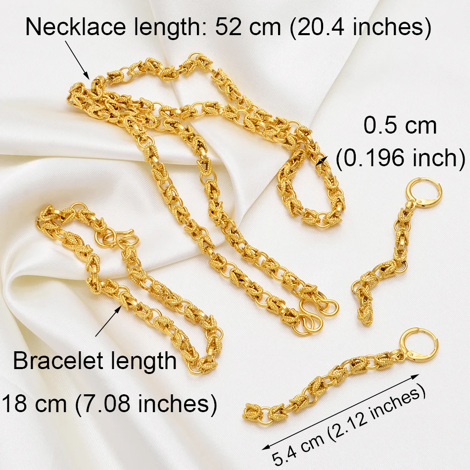 Anniyo Thickness 5mm Length 50cm Necklace Bracelet Earrings Sets For Women Africa Gold Color Arab Set Ethiopian Earrings Set For Women Set For Womenearrings Set Aliexpress