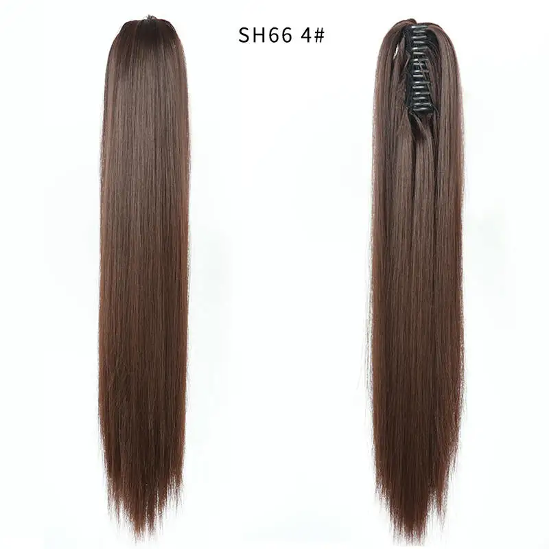 ValentWigs 24 ''длинные прямые Коготь заколка для хвоста синтетические волосы для наращивания чистый цветной хвост аксессуары для волос для женщин - Цвет: #4