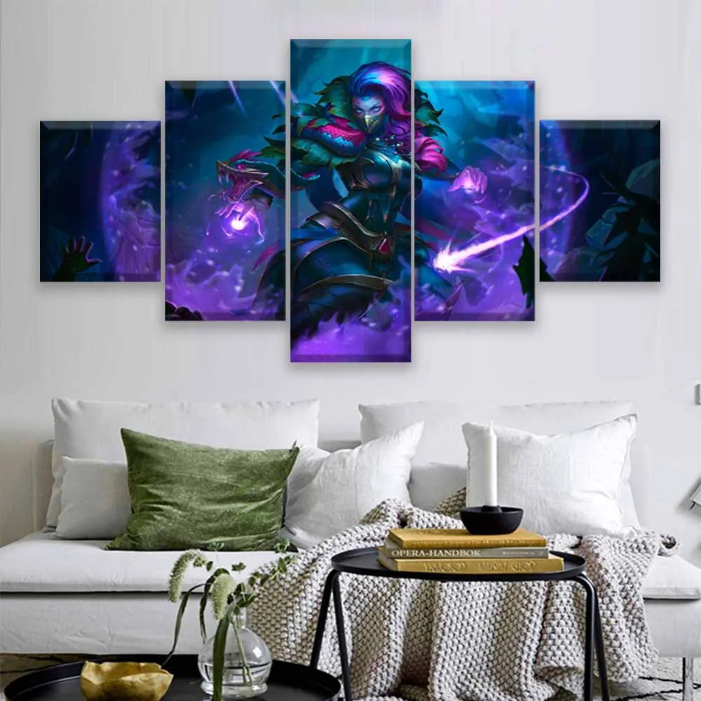  Modern Canvas Painting Modular Game Poster 5 Pieces 2 DotA Juggernaut Wall Art Home Decor Boys Room
