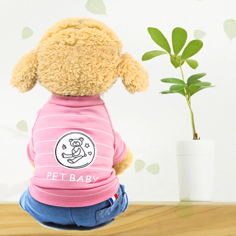 Pet Dog Cartoon Bear Suit Little Medium Dog Cat Spring Summer Clothes Dogs Cats Puppy Kitten Sweater Pets Clothing Pets Supplies