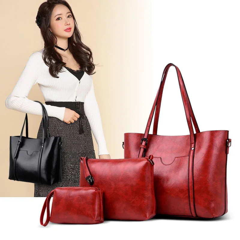 

2018 New Style WOMEN'S Bag Bag Different Size Bags Fashion Korean-style Simple Versatile Shoulder Handbag Shoulder Large Bag