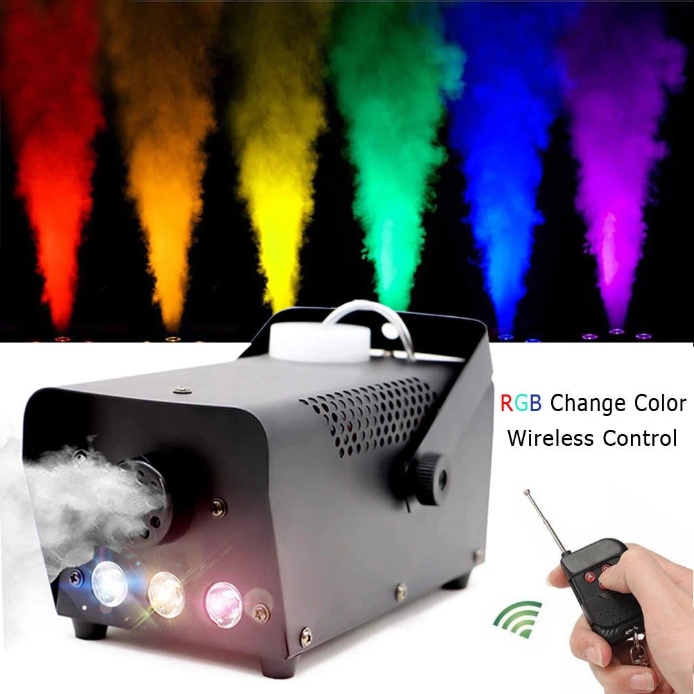 

LED RGB Wireless 500W Fog Smoke Mist Machine Stage Effect Disco DJ Party Christmas with Remote Control LED fogger