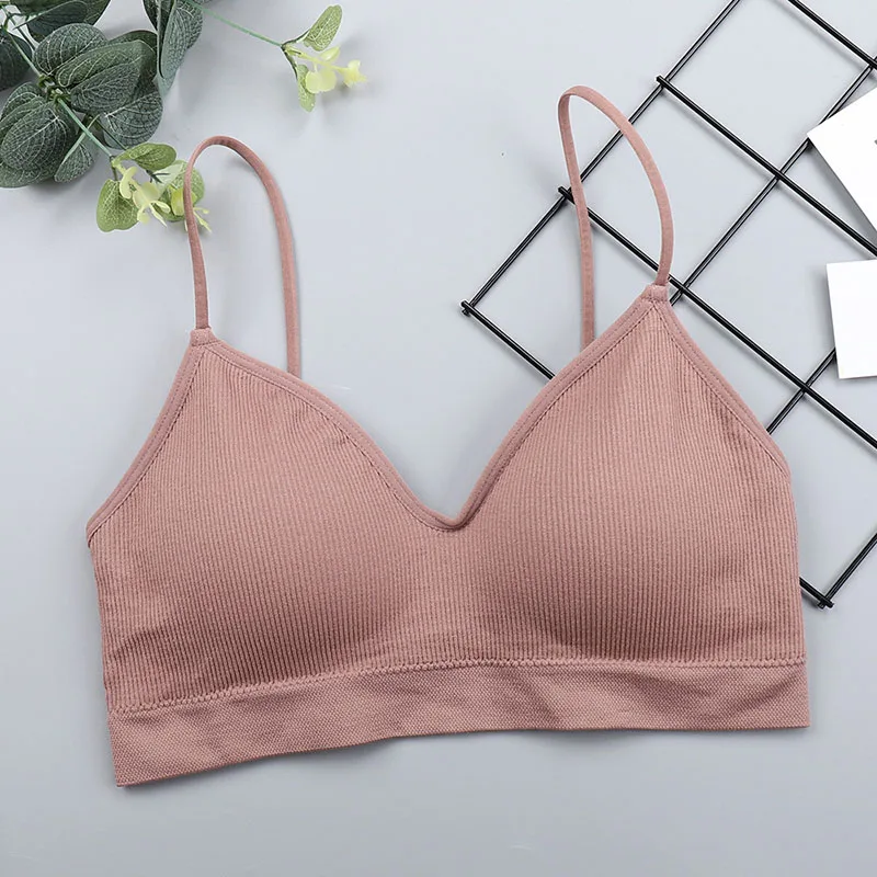 cotton bra CHRLEISURE Elastic Gathering Bralette Push Up Bra Summer Anti-light Korean Style Wild Bra Tube Top Sexy No Rims Bra best sports bra