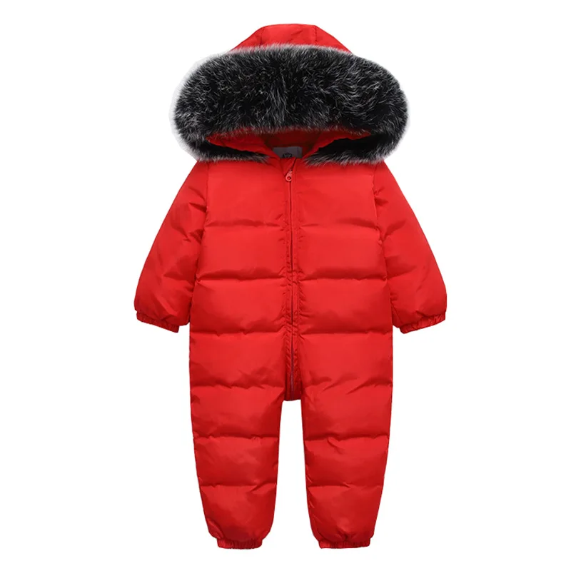Зимняя куртка-пуховик для младенцев и малышей, до-30 черный Пуховый комбинезон для малышей, теплое пуховое пальто для маленьких мальчиков зимние комбинезоны для детей - Цвет: 5