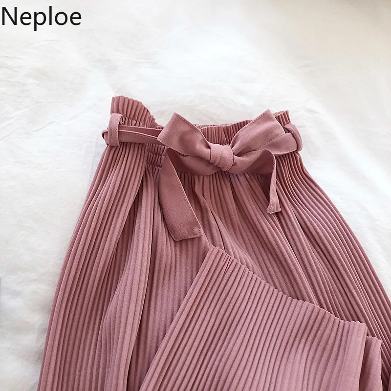 Женские повседневные свободные широкие брюки Neploe 2020 в стиле преппи однотонные