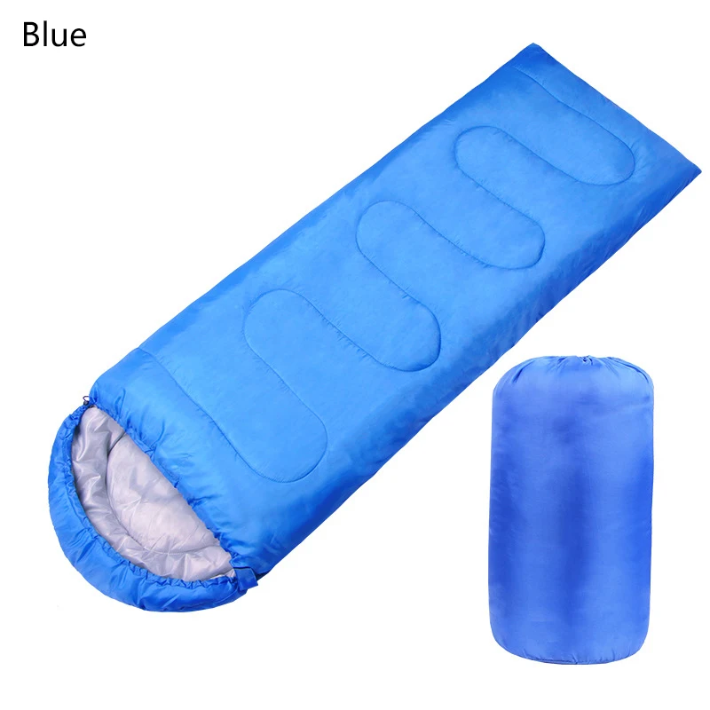 Открытый спальный мешок для кемпинга, теплый конверт с капюшоном, зимние спальные мешки для взрослых, дорожный спальный мешок для путешествий, Прямая поставка - Цвет: blue