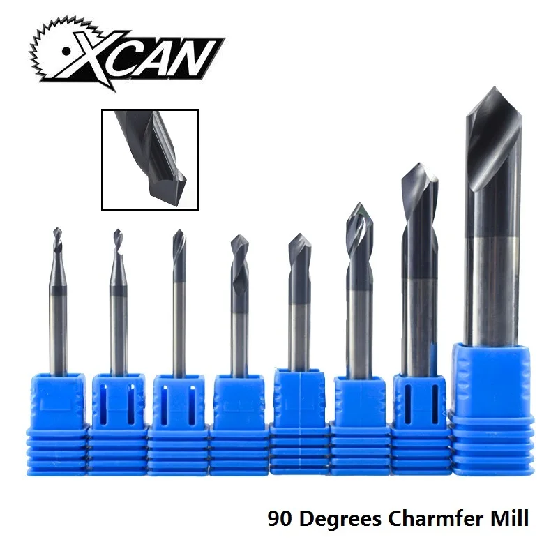 

XCAN 1pc 90 Degrees 2-12mm Chamfer Mill Chamfer Router Bit CNC End Milling Cutter Fixed Point Drill Bit Carbide End Mill